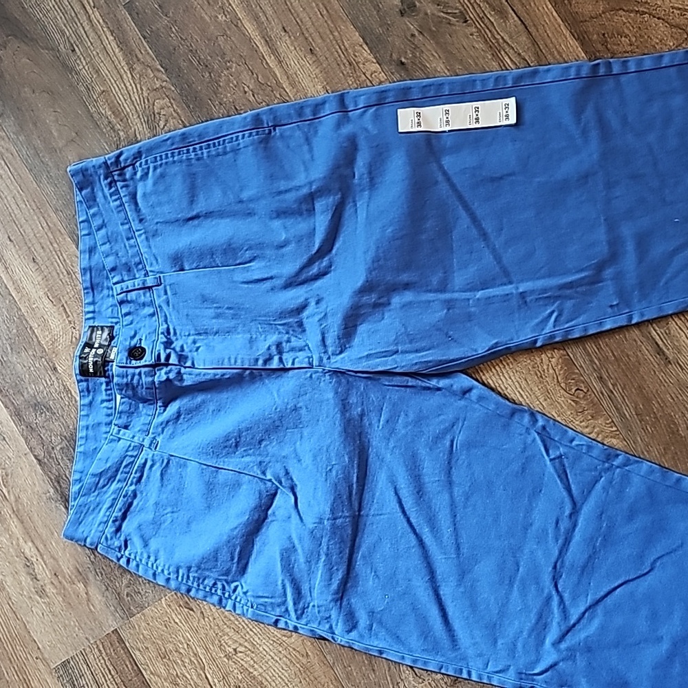 Sz 38 x 32 Houston White BNWT Cobalt Blue royal chino khaki prep classic look - Picture 2 of 7